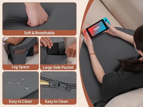 Aramox Gaming Reading Pillow Ergonomic Memory Foam Support