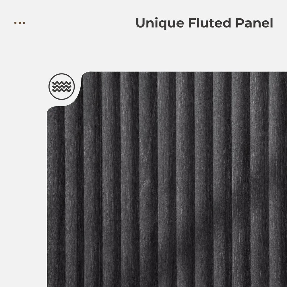 Charge Three Door Buffet Cabinet With Fluted Design And Four Adjustable Shelves For Media Console