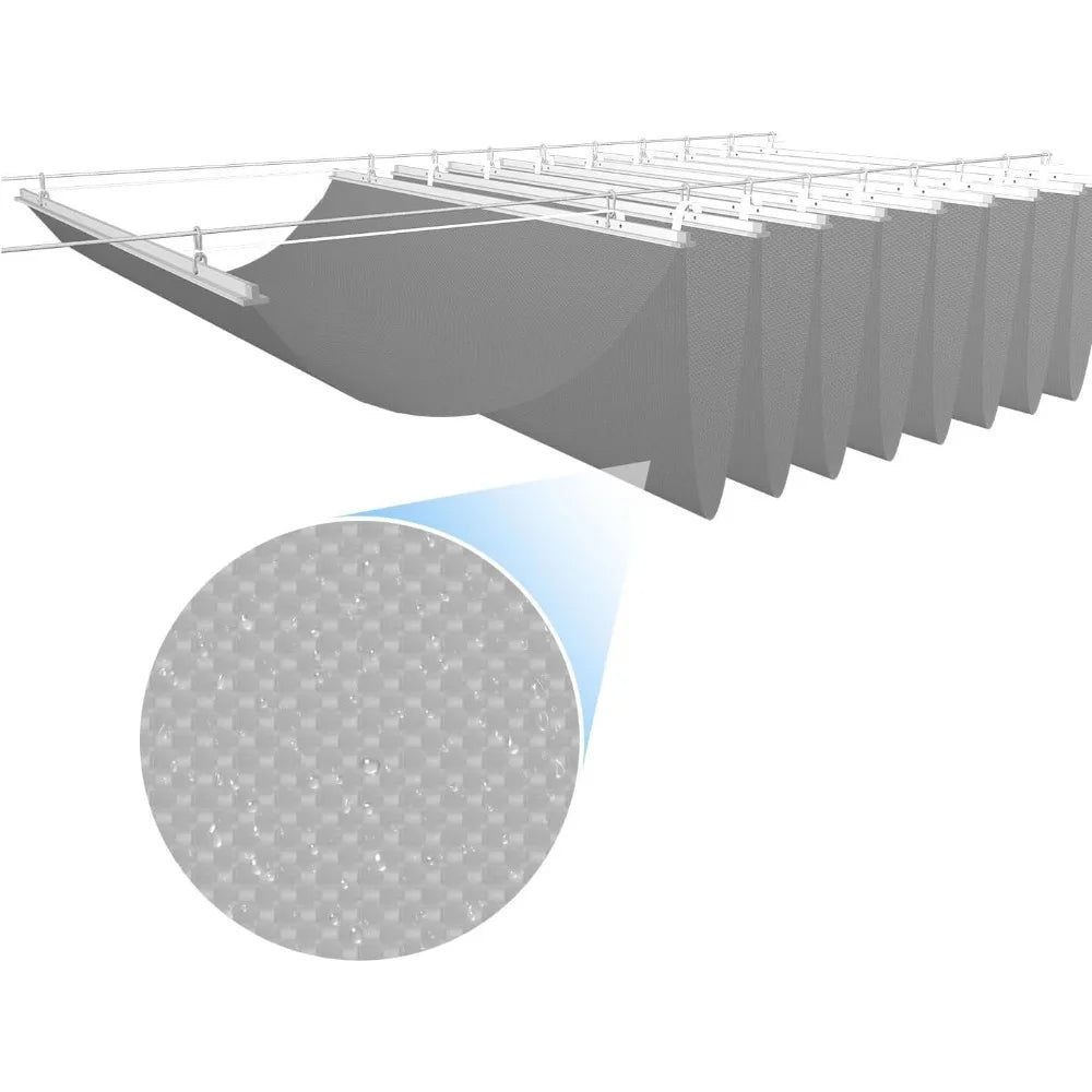 E and K Waterproof Pergola Shade Cover Retractable Canopy