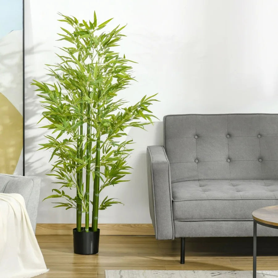 HOMCOM Artificial Bamboo Tree In Nursery Pot For Indoor Use