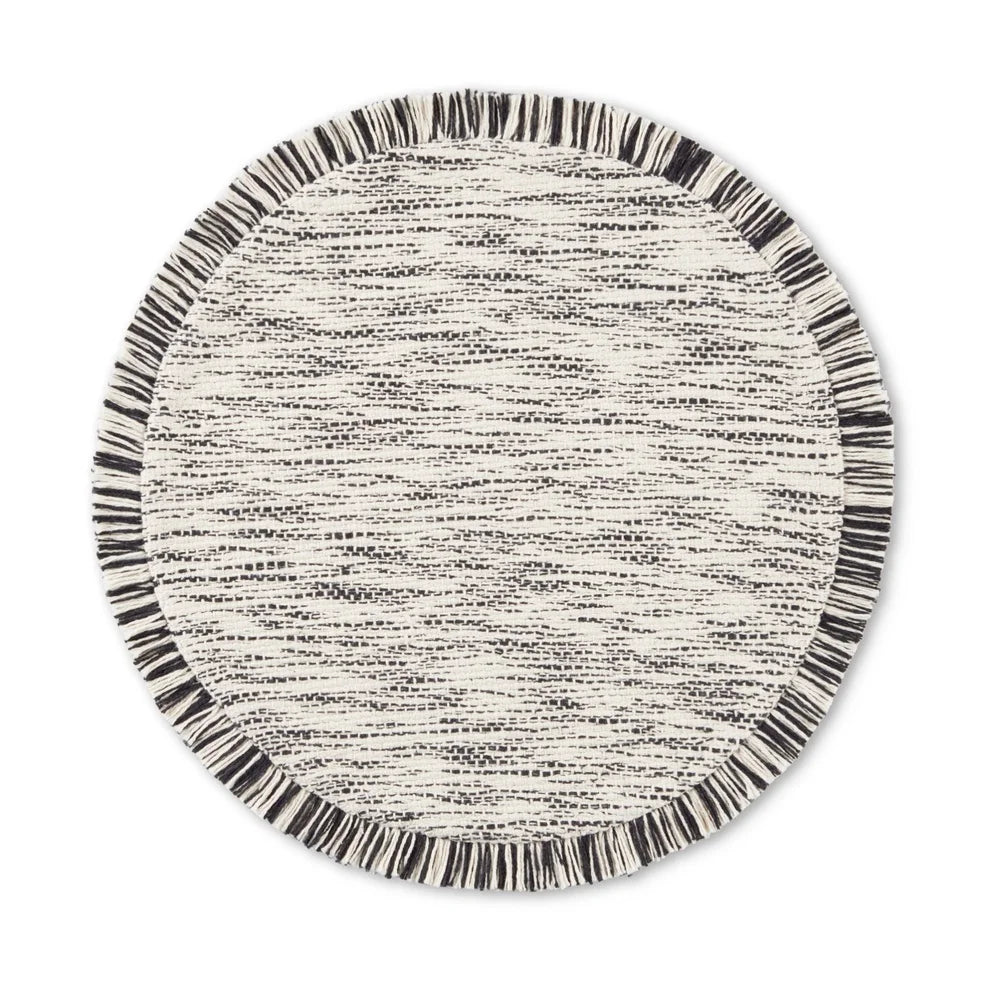 Warm Welcome Decor Stripe Fringe Cotton Placemat Round