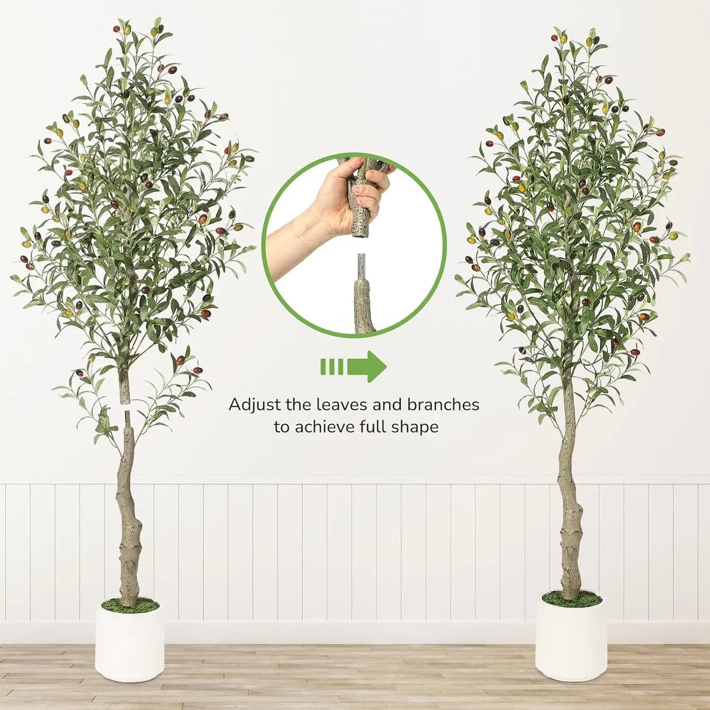 HiMISSCN Faux Olive Tree Lifelike Indoor Planter Moss