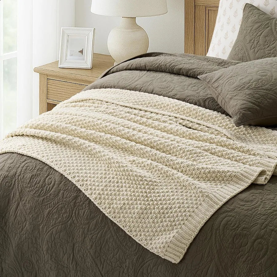 Craft of Weaving Chunky Chenille Knit Throw Blanket