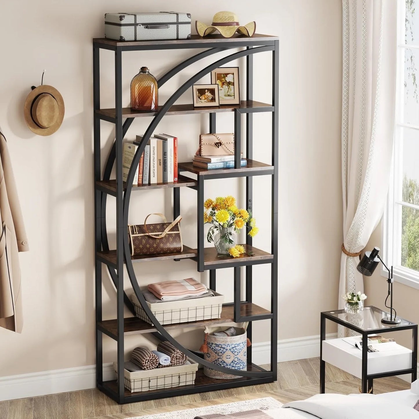 Little Tree Industrial 5-Tier Etagere Bookcase Display Shelving Unit