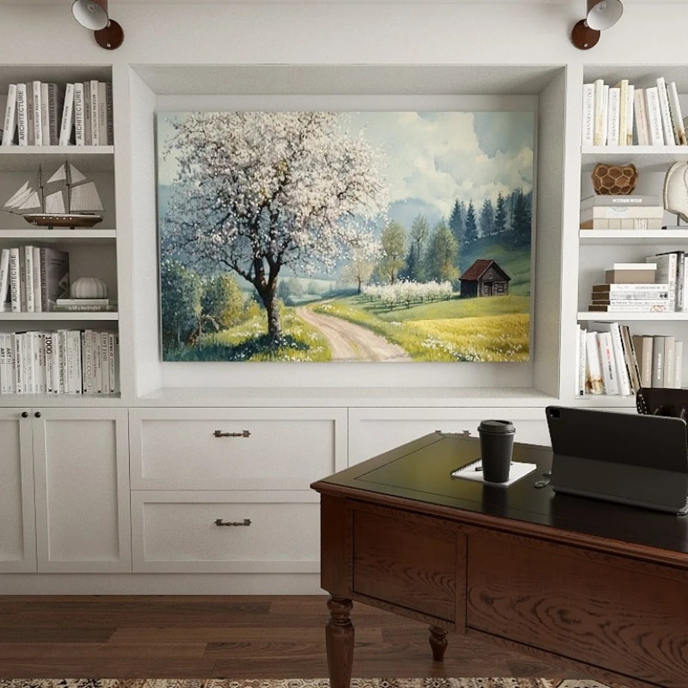 Pine Solid Wood Frame Canvas Wall Art