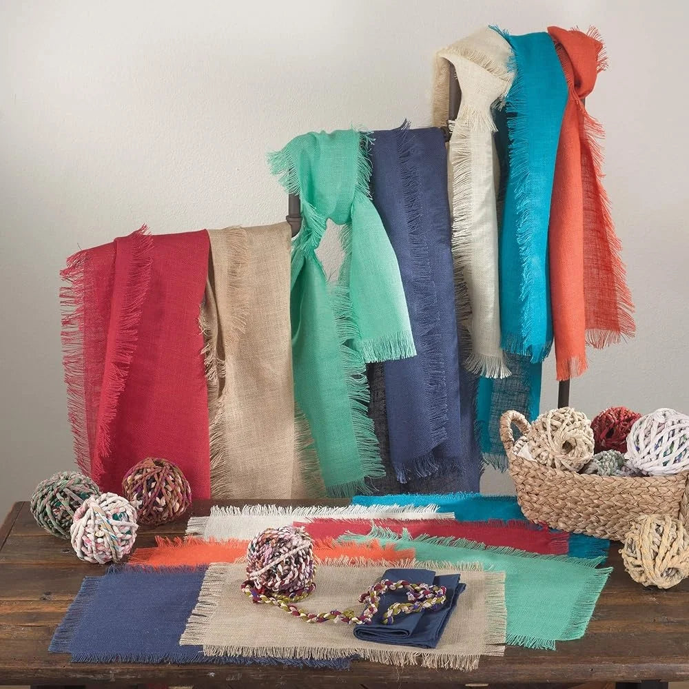 Warm Welcome Decor Fringed Jute Placemat Pack 4 Eco Friendly