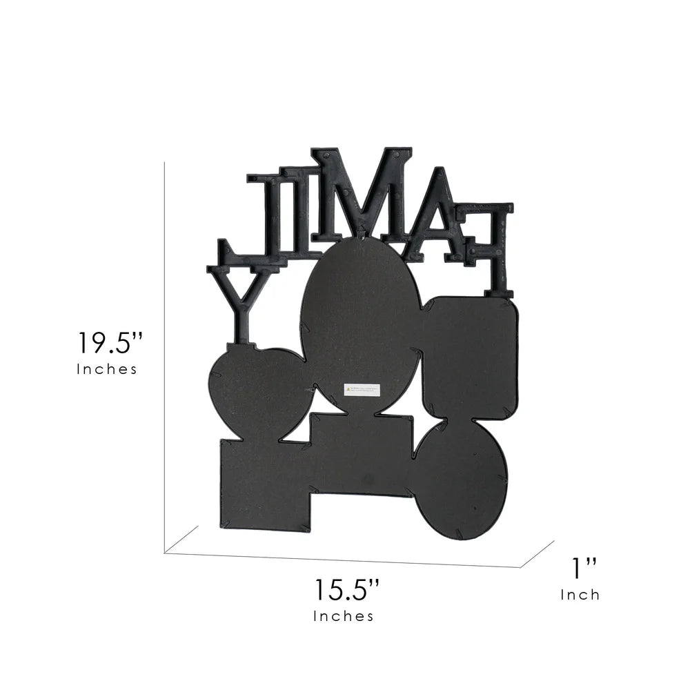 Typographic Family Photo Collage Frame 6 Picture Wall Art