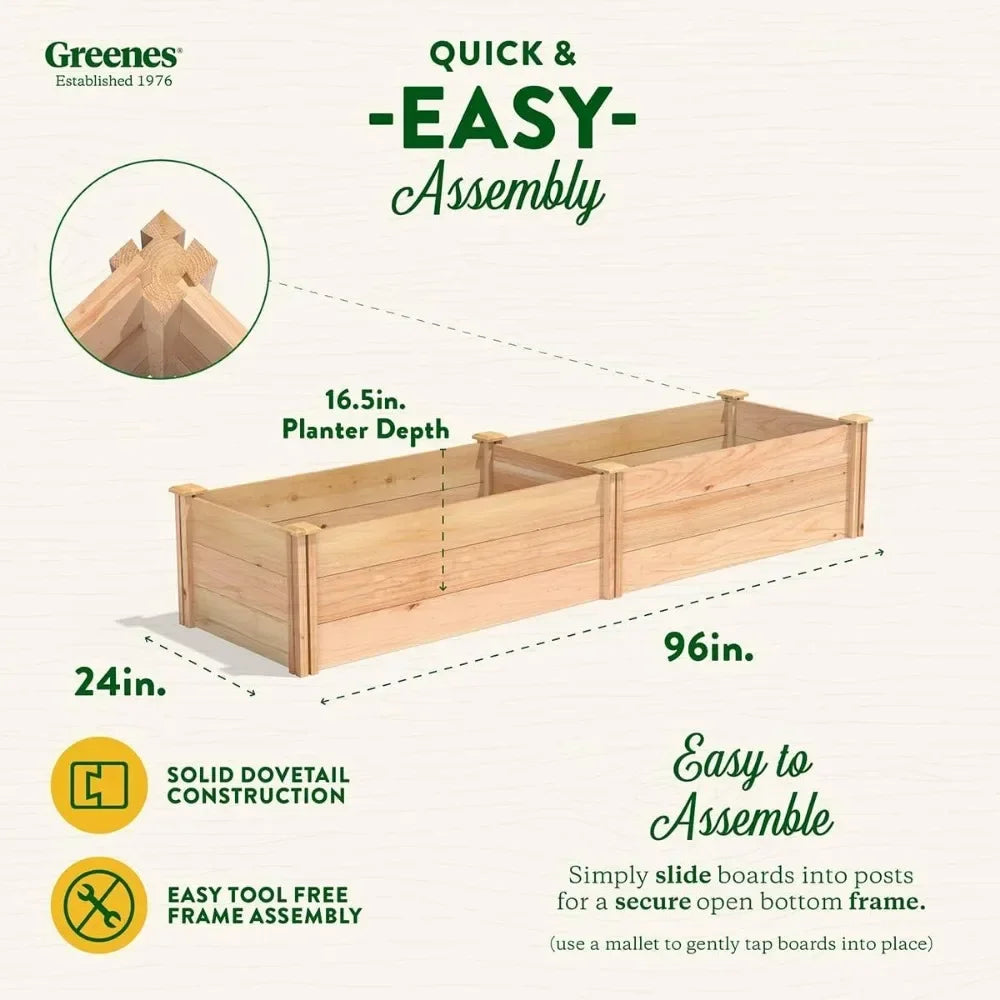 Premium Cedar Raised Garden Bed Made in USA Durable
