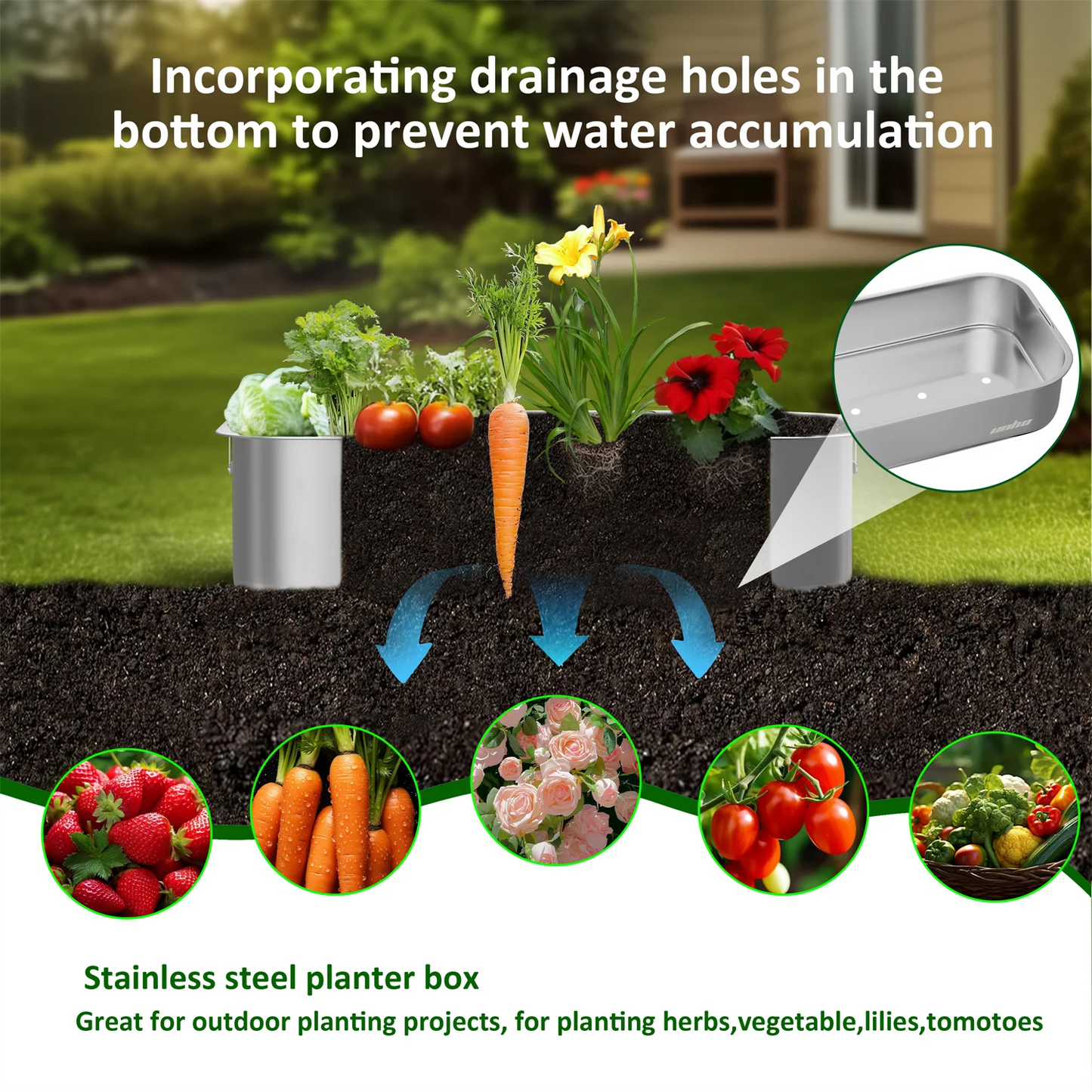 Finishing Gardening Box Decks Stainless Steel Plant Bed Set