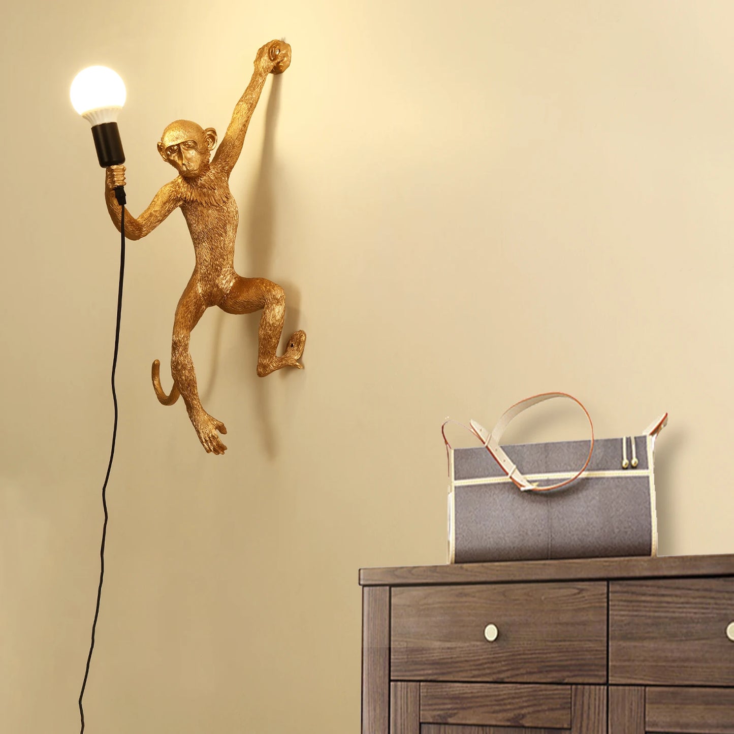 Retro Monkey Wall Light Resin Novelty Wall Lamp Decor