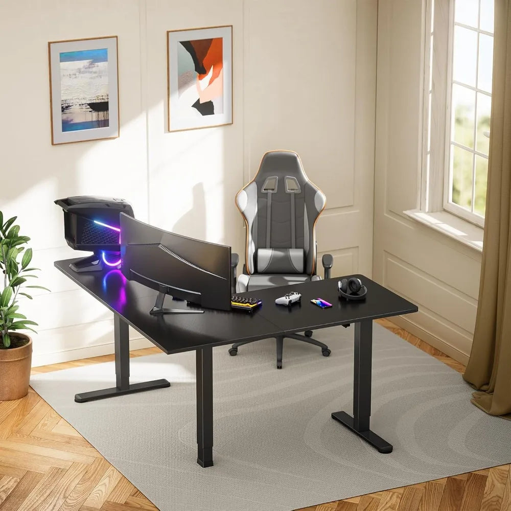 Warm Welcome Decor Height Adjustable L Shaped Standing Desk
