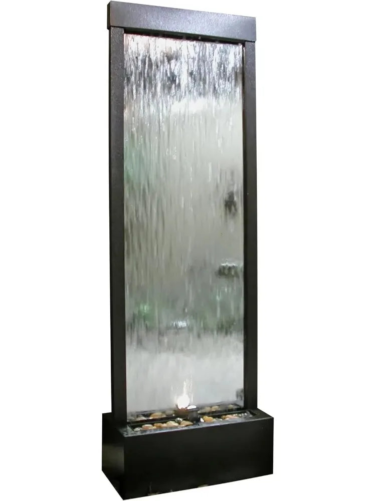 Hignconcerned Mirror Waterfall Fountain Stones and Lights