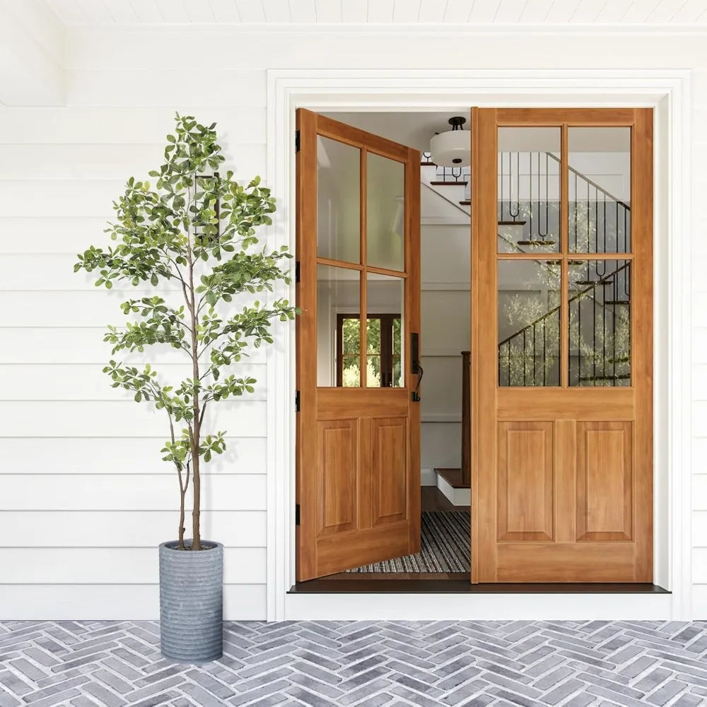 Faux Olive Tree With Natural Trunk And Realistic Leaves