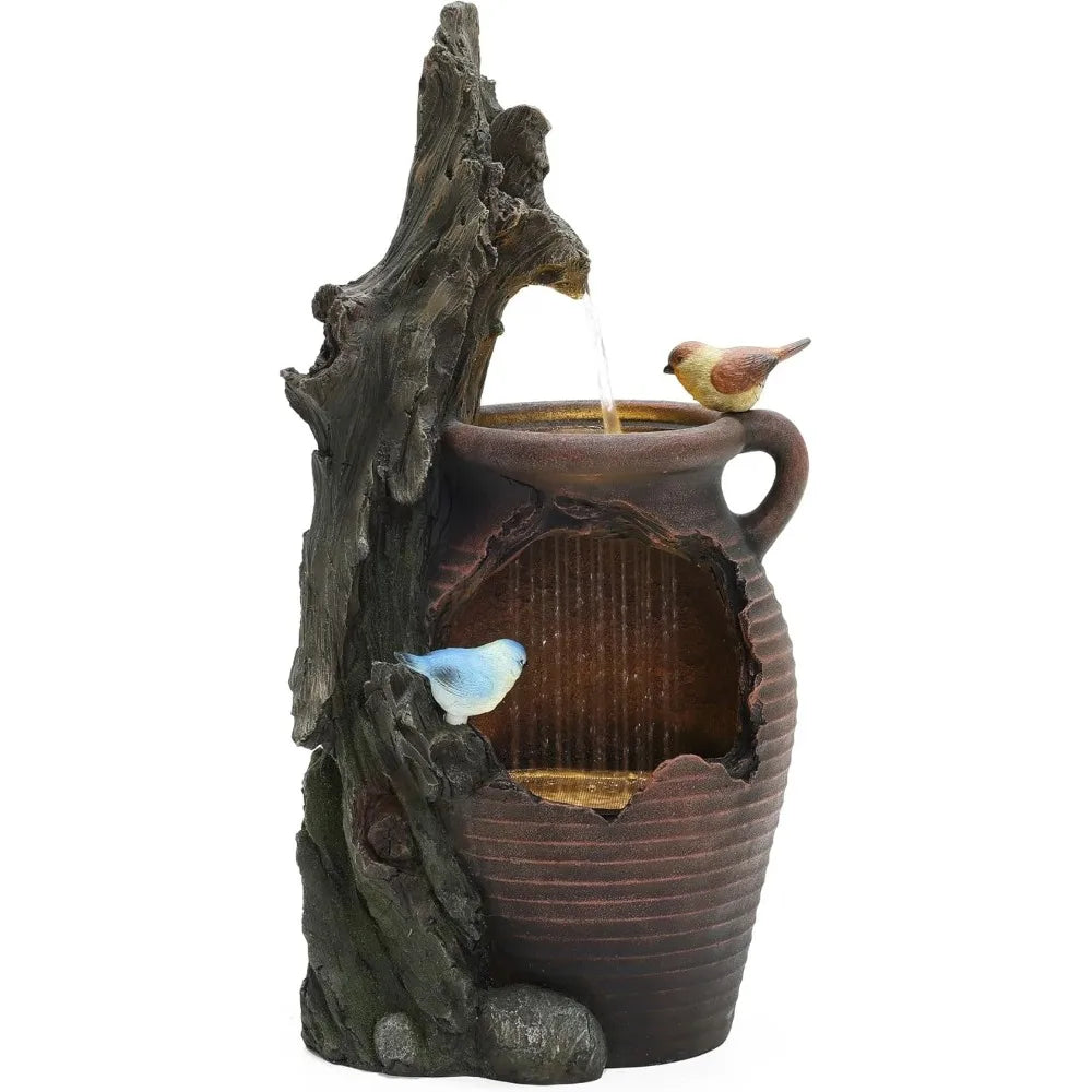LuxenHome Outdoor and Indoor Water Fountain Cascading Tree