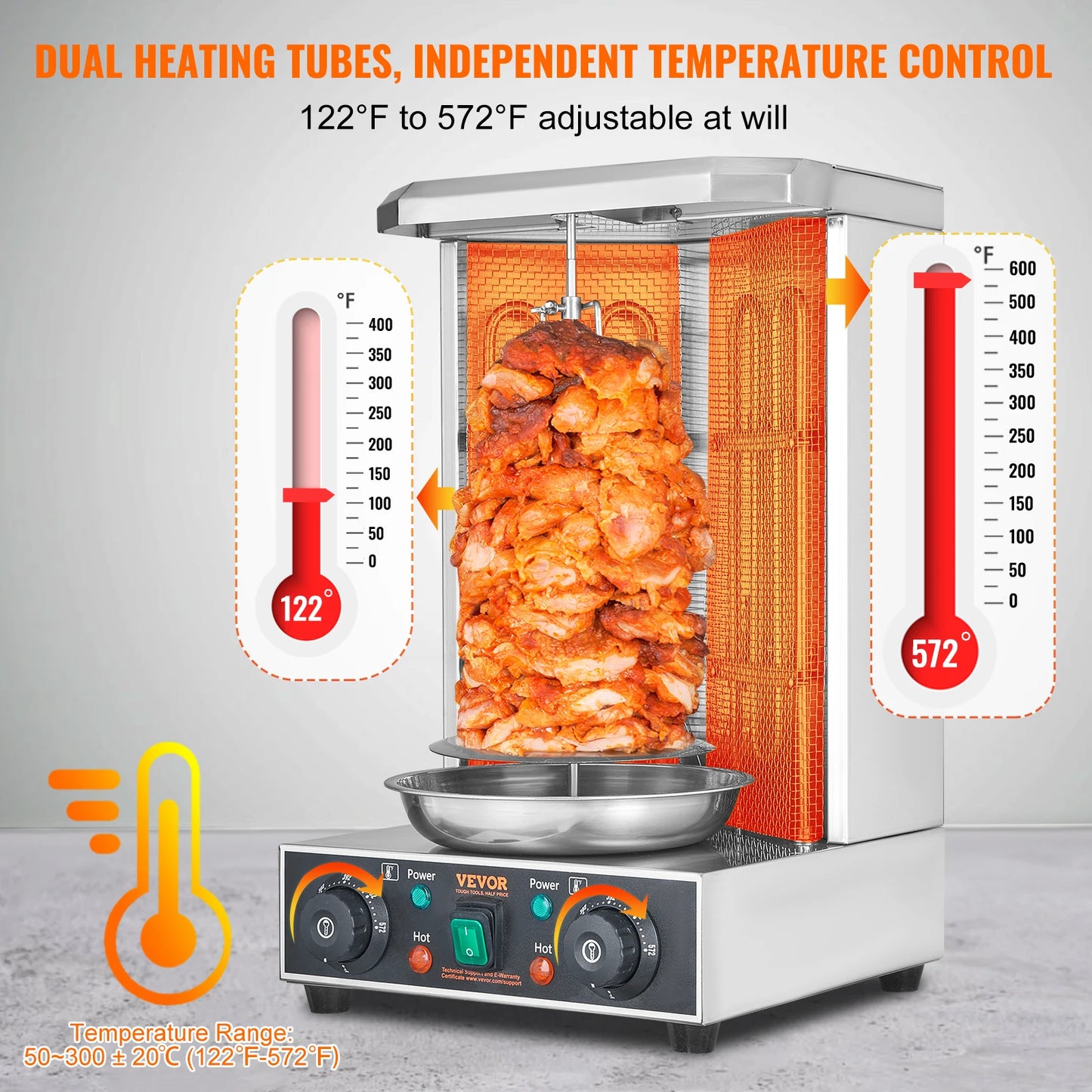 SucceBuy Electric Shawarma Grill Machine Vertical Broiler Oven