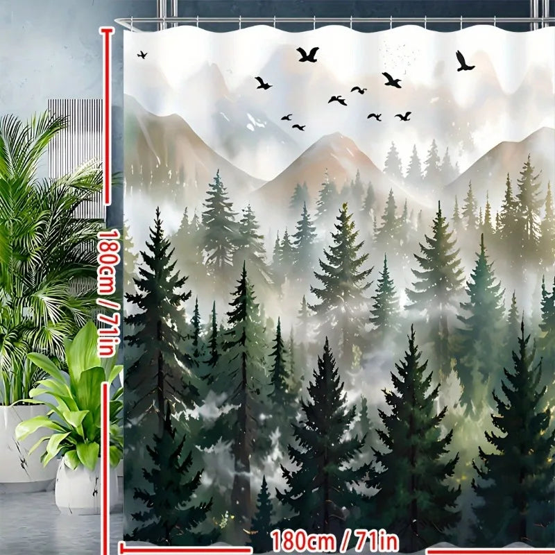 Warm Welcome Decor Ombre Shower Curtain Set Waterproof