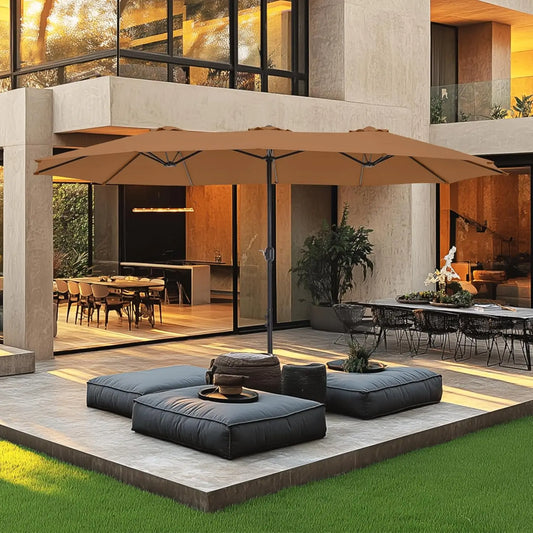 HUANZHUANG Double Sided Patio Umbrella With Base Included