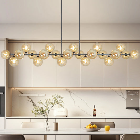 Sputnik Chandelier 21 Lights Bubble Glass Semi Flush Mount