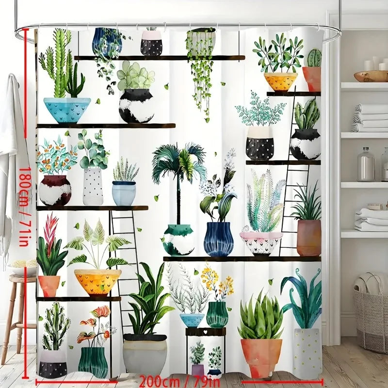 Warm Welcome Decor Bohemian Flower Shower Curtain Polyester
