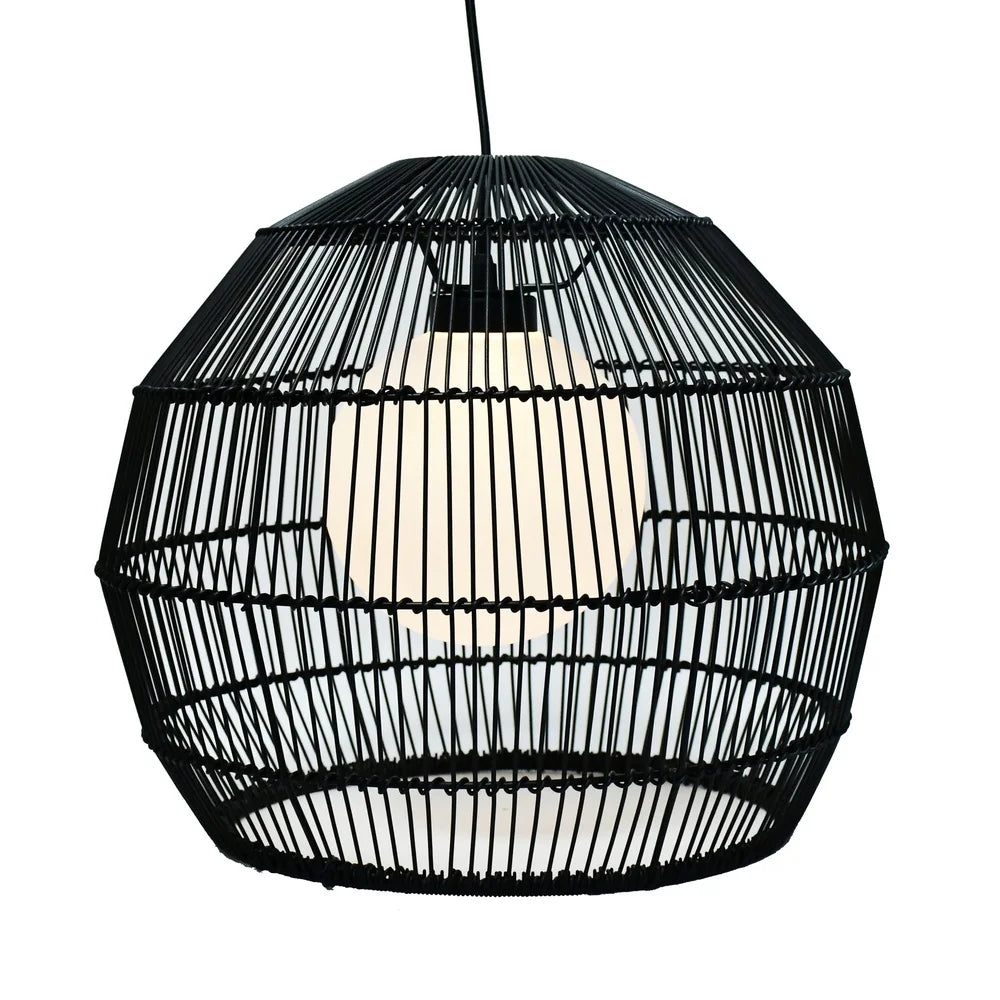 DUTRIEUX Outdoor Solar Pendant Light Woven Metal Frame