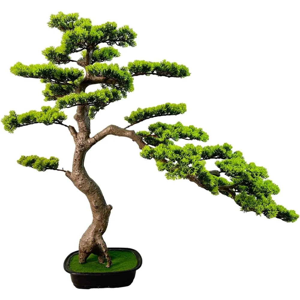 Artificial Bonsai Tree Juniper Faux Plant with Ceramic Pot