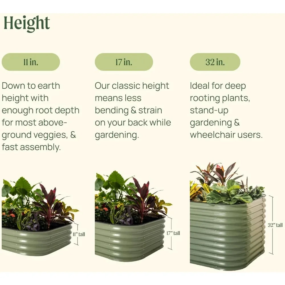 JIAOYING Modular Metal Raised Garden Bed Kit Vegetables