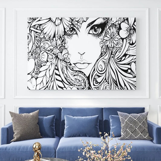 Canvas Wall Art Pine Frame Living Room