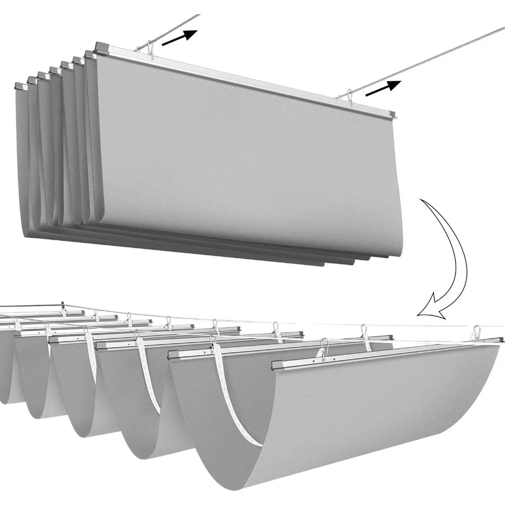 E and K Waterproof Pergola Shade Cover Retractable Canopy