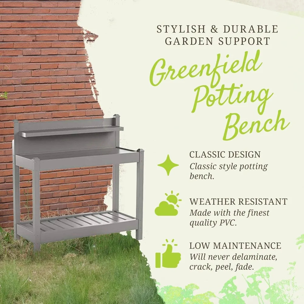 Guangbai Vinyl Potting Bench for Indoor Outdoor Garden
