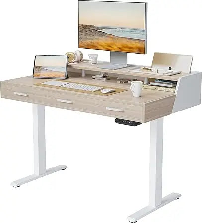 Fezibo Electric Standing Desk With Drawers Adjustable