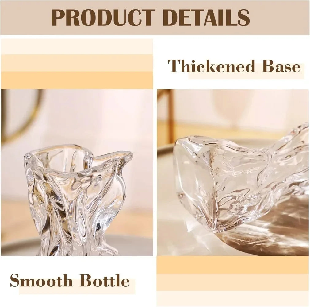 Warm Welcome Decor Irregular Glass Vase Modern Art Deco