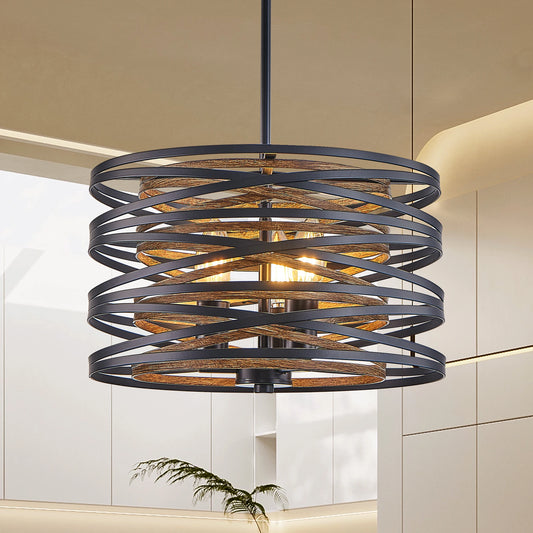 ARLGSITE Rustic Industrial Pendant Light 3-Light Chandelier