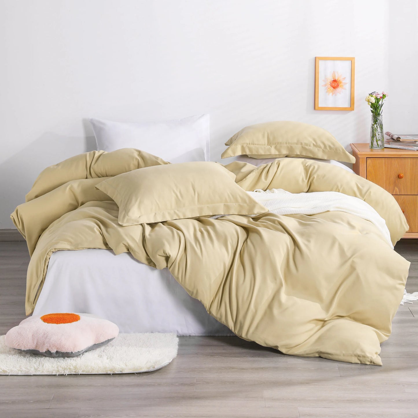 Ntbay 3-Piece Ultra Soft Microfiber Duvet Cover Set