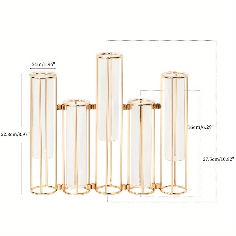 Warm Welcome Decor Test Tube Vase With 5 Tubes Stand