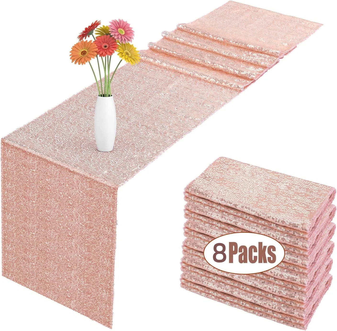 Warm Welcome Decor Sequin Table Runner for Weddings
