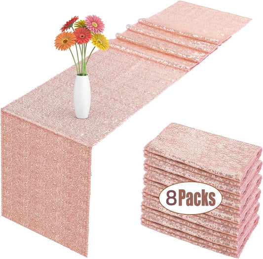 Warm Welcome Decor Sequin Table Runner for Weddings