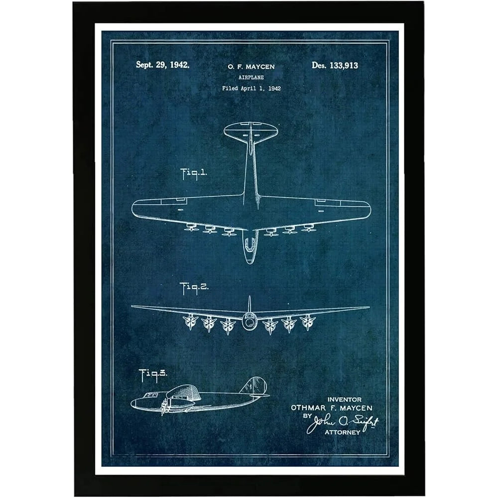 DUTRIEUX Framed Airplanes Wall Art Print Vintage Photo