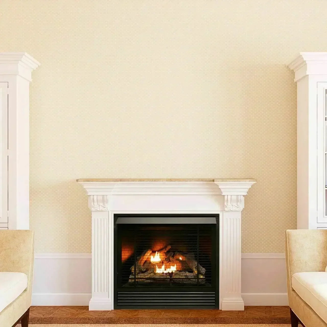 XMSJH Dual Fuel Ventless Gas Fireplace Insert with Remote Control