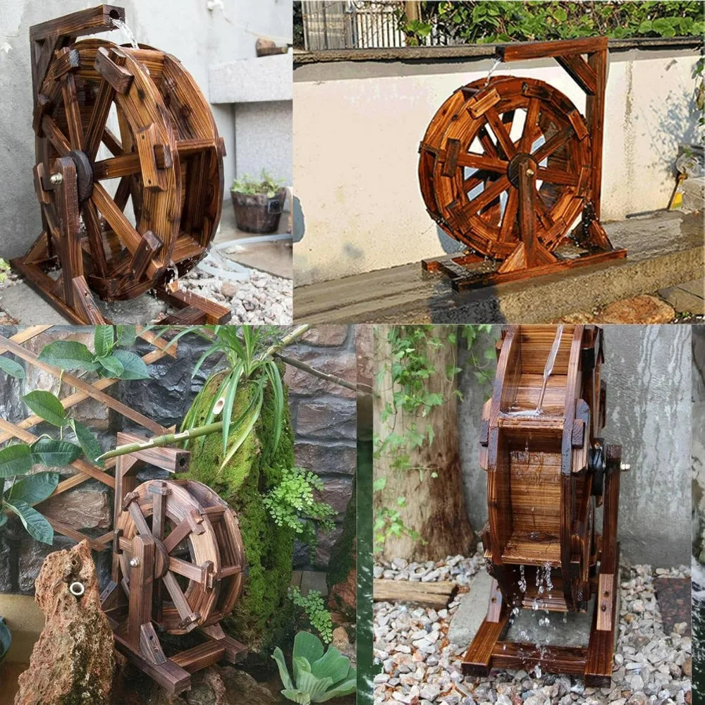 EEDS Water Wheel Fountain for Outdoor Garden with Stand