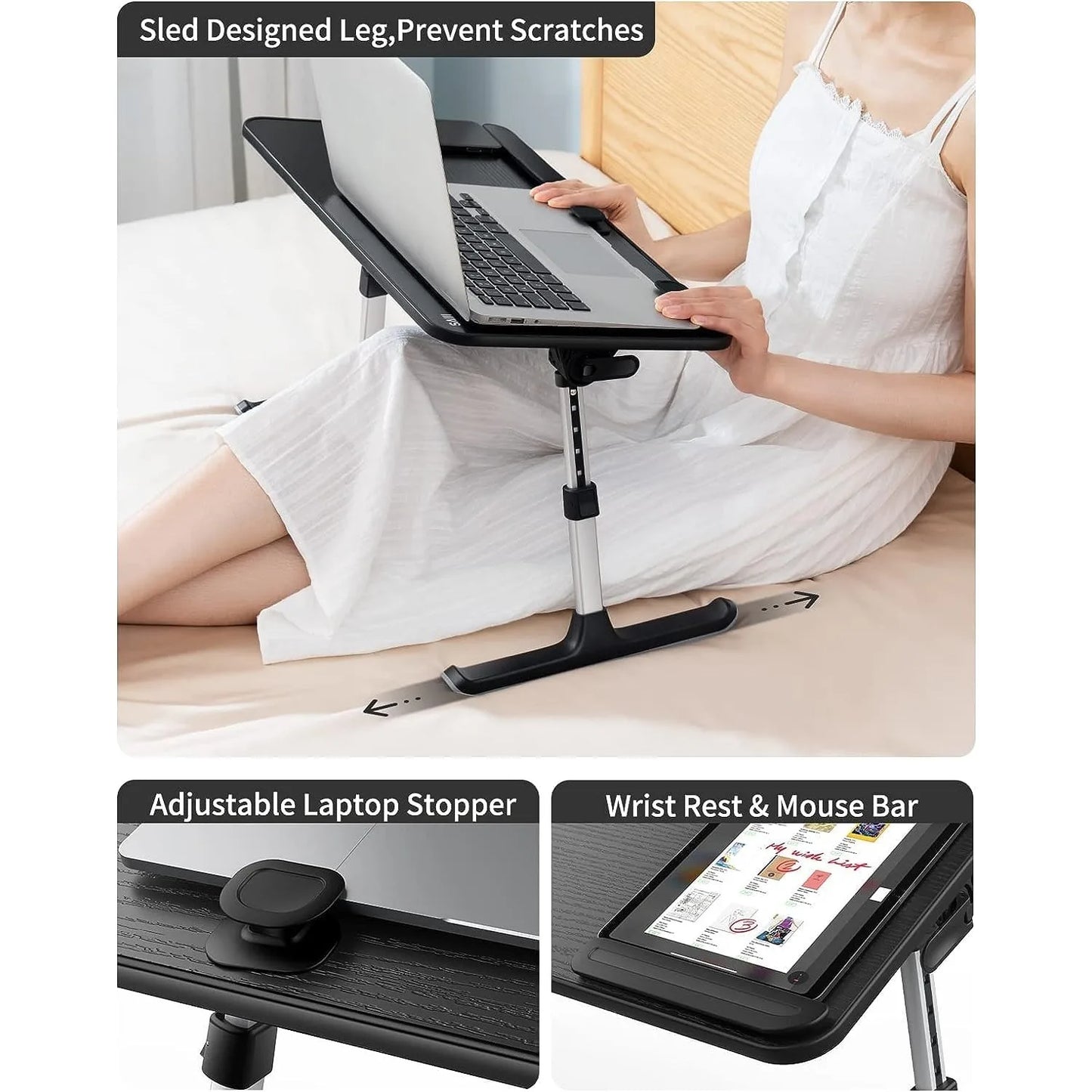 Warm Welcome Decor Adjustable Laptop Desk for Bed SAIJI