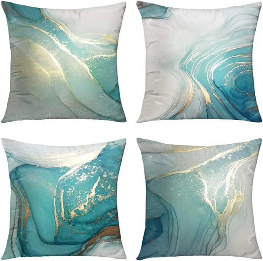 Craft of Weaving Marble Texture Velvet Throw Pillow Covers