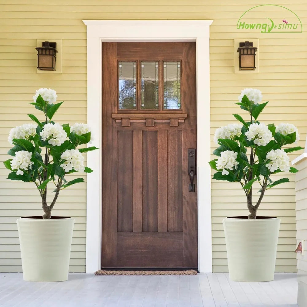 Artificial Hydrangea Tree 2 Pack Faux Plant Indoor Outdoor