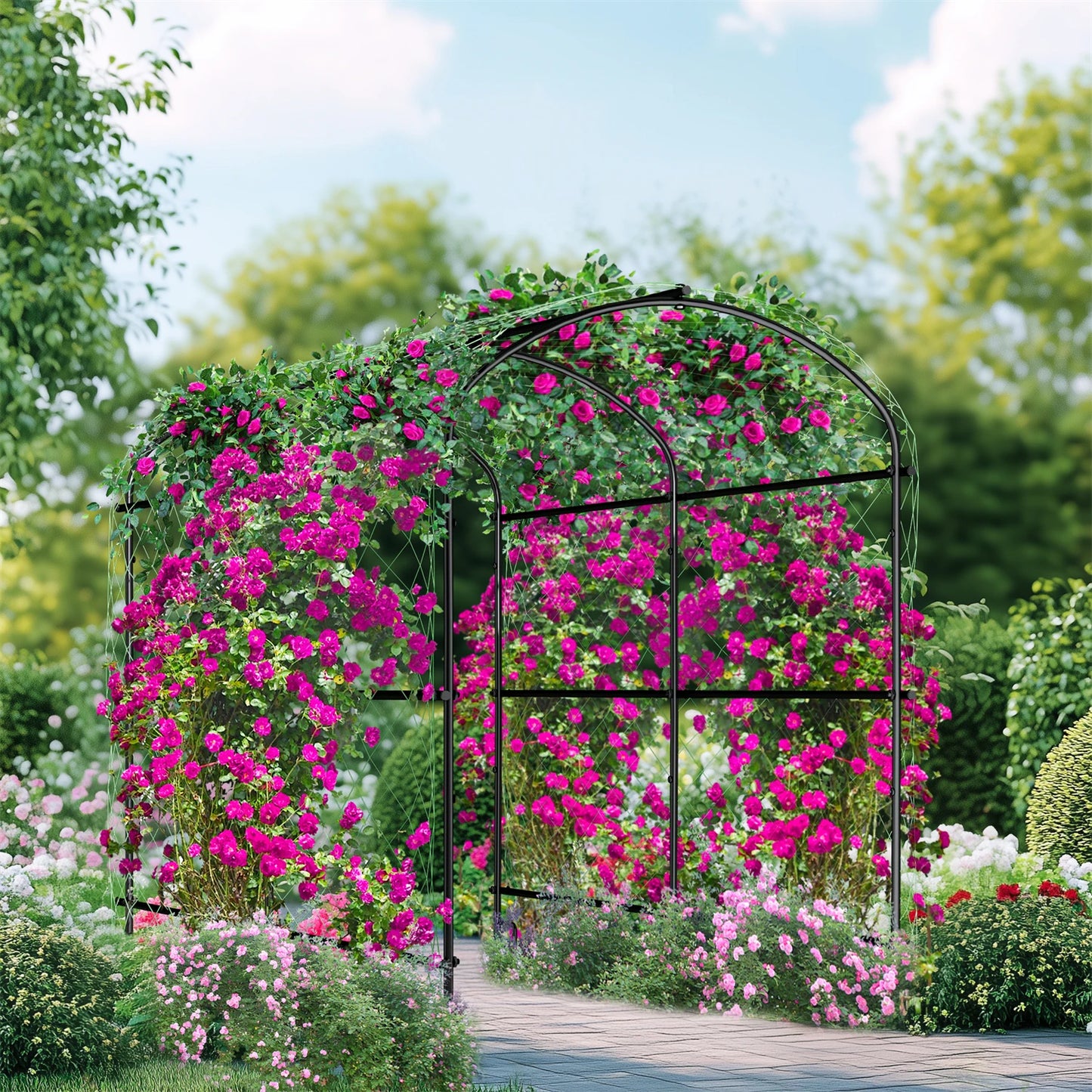 Feature U Shaped Garden Trellis For Climbing Cucumber Plant