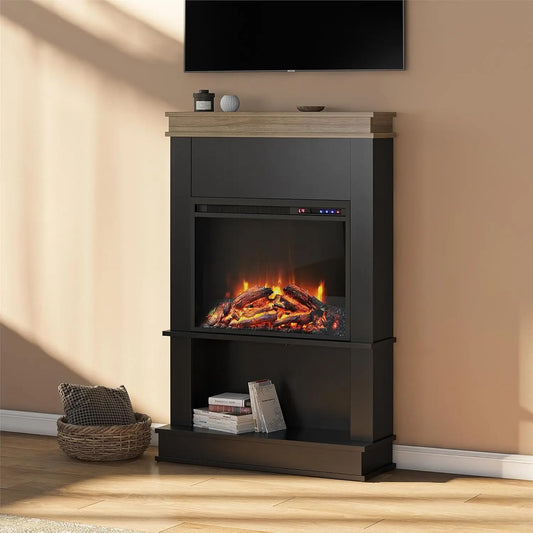 Ameriwood Home Mateo Electric Fireplace with Mantel and Shelf