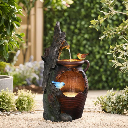 LuxenHome Outdoor and Indoor Water Fountain Cascading Tree