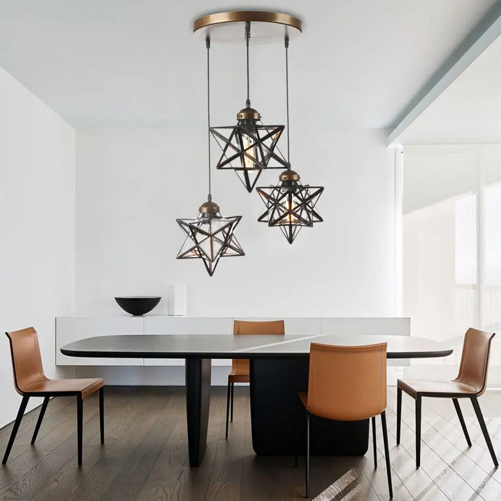 Bymaocar Moravian Star Pendant Chandelier Three Light