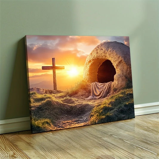 Hign Concerned Wood Pine Frame Canvas Wall Art Resurrection