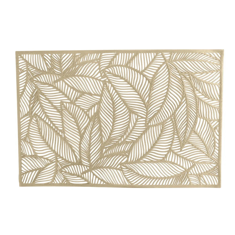 Warm Welcome Decor Pear Leaf Laser Cut Table Mats Set Four