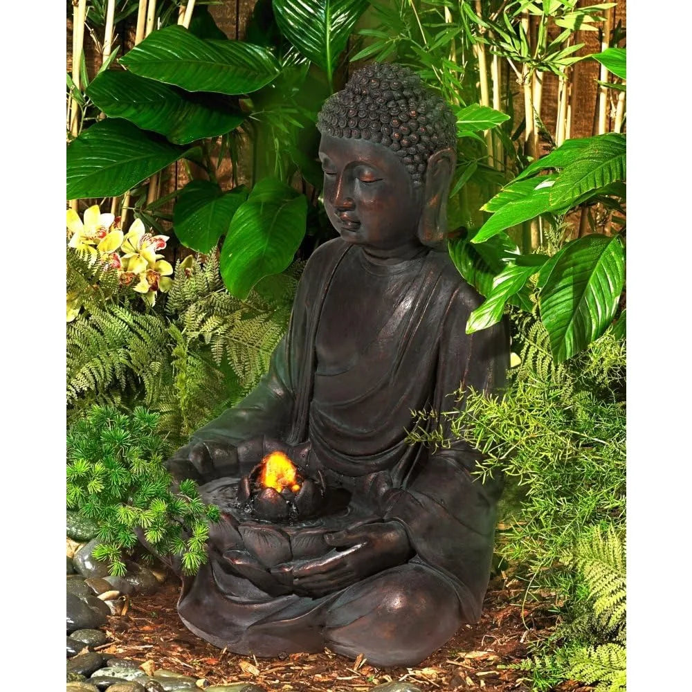 Universal Lighting And Decor Meditating Buddha Fountain