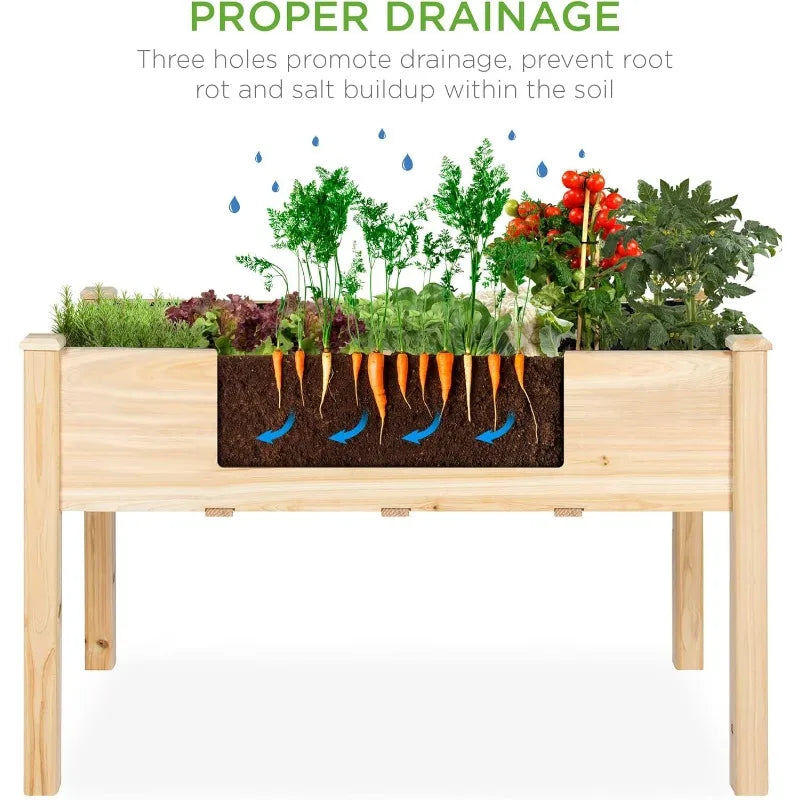 XMSJ Raised Garden Bed Planter Box For Backyard And Patio